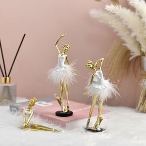 ตุ๊กตาเรซิ่นรูปนักบัลเลต์ สไตล์นอร์ดิกหรูหรา สีทอง/สีเงิน ของตกแต่งบ้าน/งานแต่งงาน ของขวัญวันเกิดน่ารัก - Product Image 4
