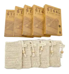 Exfoliatiing Skin Foaming Sisal Soap Bags Bubble Generator Biodegradable Hemp Soap Saver Sisal Soap Pouch