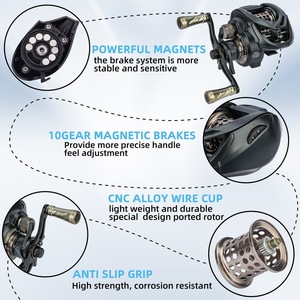 <span class=keywords><strong>Moulinet</strong></span> de pêche baitcasting à bobine peu profonde et lisse 7.0:1, léger, avec système de <span class=keywords><strong>finesse</strong></span> pour leurres - Product Image 2