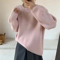 Cárdigan de Punto Delgado y Holgado con Cuello en V y Botones, Color Sólido, Antiarrugas, Estilo Casual, Otoño-Invierno 2025