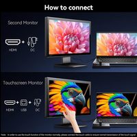 Monitor Layar Sentuh Hitam Kelas Industri Baru 21,5 Inci Resolusi Full HD 1920x1080 untuk Kualitas Gambar yang Jernih.