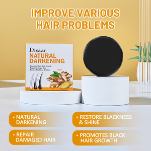 Jabón Capilar Disaar de Jengibre y Aceite de Lavanda, Champú Sólido de Limpieza Básica para Oscurecer el Cabello, Champú Herbal en Barra para Cabello Negro - Product Image 3