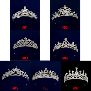 Couronne Européenne Baroque en Métal Strass Alliage Cristal, Tiare de Mariage Nuptiale, Serre-tête de Princesse Reine Fleurie - Product Image 5