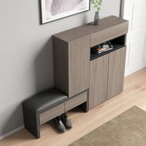 Zapatero de Esquina de Diseño Moderno y Estilo Simple, con Cojín, Organizador de Zapatos, Zapatero de Madera con Taburete - Product Image 5