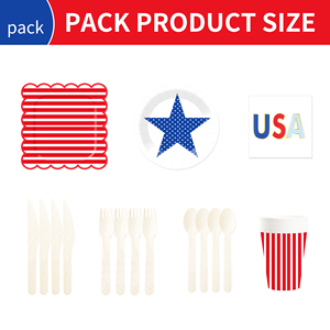 DAMAI - Juego de Artículos para Fiesta del 4 de Julio, Kit con Temática Patriótica para Decoraciones del Día de la Independencia, Platos, Servilletas, Vasos, Pancarta, Mantel - Product Image 6