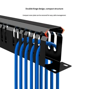 Rack de gestión de cables de metal grueso de 48 ranuras y 24 puertos, administrador de gabinete de red estándar 1U para telecomunicaciones telefónicas - Product Image 4