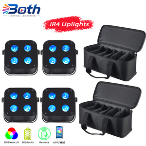 ไฟ LED ไร้สายแบบชาร์จซ้ำได้ 4x12W ใช้งานได้ยาวนาน พร้อมระบบควบคุม DMX สำหรับไฟเวทีดีเจและคลับ - Product Image 1