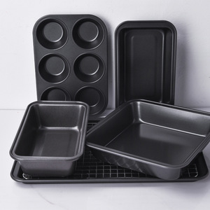 Bakeware Set 5 Piece Non Stick Bread Pan Muffin Tin Baking Tray Cooling Rack For Cake And Bread Making - Product Image 3
