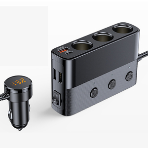 Chargeur de voiture USB C 127W avec 7 ports de charge rapide, essentiels pour les voyages en voiture, un interrupteur principal et trois interrupteurs secondaires, charge rapide - Product Image 1