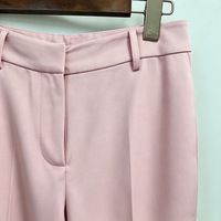 Costume deux pièces pour femme Ocstrade avec broderie florale, col cranté, blazer rose, pantalon droit, vêtements d'hiver pour femme, ensemble deux pièces