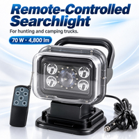 Projecteur laser LED télécommandé 70W IP65 étanche 360° °   Projecteur rotatif 6000K pour camion, chasse, camping, tout-terrain