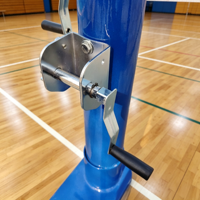 Ensemble de poteaux de filet de volley-ball professionnels réglables en hauteur, robustes, à base stable, pour entraînement et compétition en salle de sport