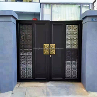 Porte extérieure battante en aluminium de style américain avec revêtement en poudre anti-corrosion, couleurs personnalisées pour appartement et chambre à coucher
