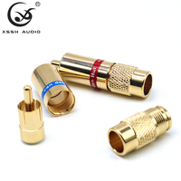 Prise RCA mâle YIVO XSSH Audio DIY OEM HIFI cuivre pur plaqué or 8mm câble de Signal numérique Coaxial RCA adaptateur connecteurs Jack