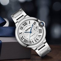 Jam Tangan Oval Mekanik Otomatis Pria dengan Gerakan Jepang Mewah Kustom, Baja Tahan Karat, Kristal Safir 39mm, Penunjuk Bercahaya.