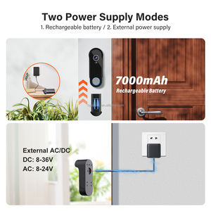 Sonnette de porte sans fil avec caméra 1080P, Wifi, écran tactile de 7 pouces, longue durée de veille, vision nocturne et détection de mouvement - Product Image 6