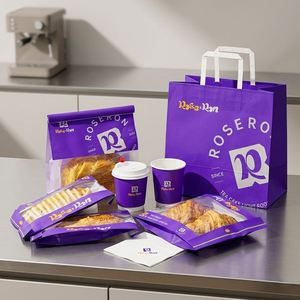 Customized Printed Eco-Friendly Recyclable Kraft Paper <b>Bags</b> for Food Packaging Delivery <b>Bread</b> Baking Cake Takeaway - Product Image 5