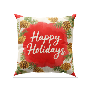 Federa Natalizia Quadrata in Lino con Peluche Corto, Stile Speciale per Festività e Celebrazioni, Regalo Moderno per Casa e Hotel - Product Image 1