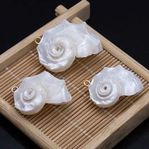 36*27mm kerang alami putih liontin Keong ukuran besar bentuk hewan perhiasan gaya klasik untuk DIY kalung aksesoris anting-anting - Product Image 3