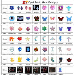 Il laboratorio molto popolare ha creato la gemma del dente senza piombo di dimensioni Mini, 92 colori diversi disegni di gemme dentate opale sintetiche - Product Image 2