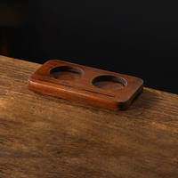 Bandeja de Madera de Nogal Personalizada para Tres Bebidas, Café, Té, con Ranura para Tarjetas, para 2/3 Tazas