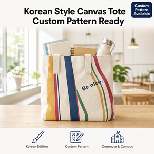 Bolso de Lona de un Solo Hombro Edición Coreana <span class=keywords><strong>MECO</strong></span>, Diseño Simple con Patrón Personalizado, Tamaño Mediano, Cierre Personalizado, Ideal para Estudiantes y Viajes Diarios - Product Image 1