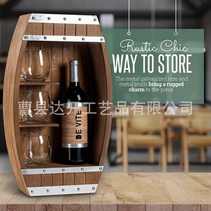 Estante para botellas de vino de madera con forma de barco y cubierta transparente para almacenamiento y exhibición en escritorio - Product Image 2