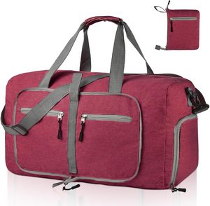 Muestra Gratis, Bolsa de Viaje Deportiva Plegable Grande, Impermeable, Bolsa de Gimnasio para Viajes Cortos con Compartimento para Zapatos - Product Image 1