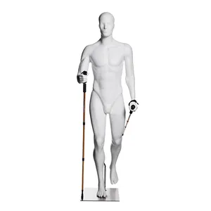 运动服装显示男性模特白色浅色衣服显示攀岩人体模特娃娃男子运动人体模特娃娃 FC-3