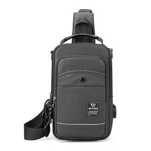 Sac bandoulière messager en nylon tendance avec fermeture éclair, personnalisable, écologique, durable, pliable et portable - Product Image 1