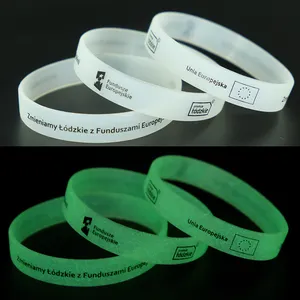 Glow Rubber Silicone Wristbands Printed Black Rubber Wristband Glow In Dark Rubber Wristband Custom Logo