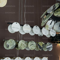 Lustre rectangulaire moderne en marbre, décoration de luxe, luminaire suspendu artistique en pierre naturelle pour un intérieur haut de gamme