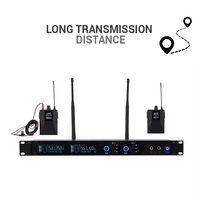 Système de microphone sans fil stéréo UHF pour scène et église, moniteurs intra-auriculaires portables en métal True Diversity