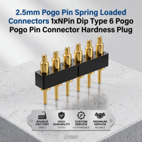 Conectores Pogo Pin de 2.5mm Personalizados de Fábrica, Conectores Macho con Resorte, Tipo DIP, Conector Pogo Pin de Alta Resistencia