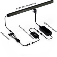 Kit de 4 Luminaires Muraux à Lamelles en Cuivre IP65 avec Télécommande, Néon LED Flexible 2,4m pour Panneaux en Bois/Acoustiques, Blanc Chaud Ra90, Prêt à l'emploi