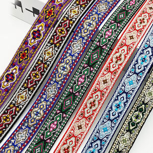 Vente en gros de sangles brodées jacquard personnalisées, textile de maison, garniture de sangle tressée ethnique pour sac/vêtement/<span class=keywords><strong>Homedeco</strong></span> - Product Image 2
