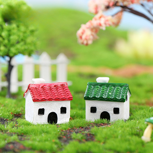 Figuras de Casas en Miniatura, Juego de Cabañas con Techo de Tejas de Resina para Jardín de Hadas y Decoración de Micropaisajes - Product Image 1