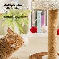 Meow Fairy Arbre à chat avec griffoir intégré en corde de chanvre, jouet interactif robuste pour chat