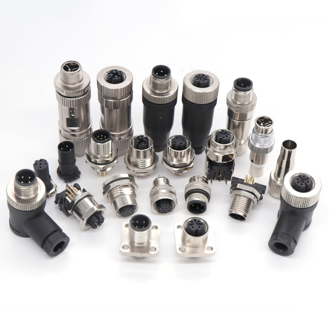 Industrial Ip68 M5 M8 M9 M12 M16 M23 Waterproof Male Female Plug 3 4 5 6 8 12 Pin Cable Wire Circular Waterproof M12 Connector