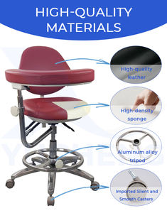 Poltrone per Medici con Rotazione a 360 Gradi, Braccioli e Poggiapiedi ad Anello per Cliniche Mediche e Laboratori Dentistici - Product Image 5