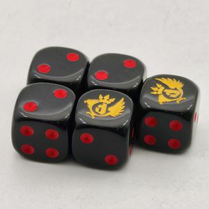 Set di dadi acrilici personalizzati per giochi da tavolo Pub di famiglia placcatura in oro con Logo digitale inciso - Product Image 5