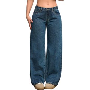 Jean Boyfriend Évasé Ample Taille Haute Extensible en Denim Respirant avec Poches pour Femme 2025 – Coupe Skinny Taille XL - Product Image 1
