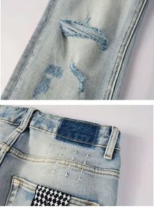 <span class=keywords><strong>Jeans</strong></span> da <span class=keywords><strong>Uomo</strong></span> di Marca Alta Qualità Streetwear Y2K Retrò Vintage a Zampa d'Elefante Elasticizzati Vestibilità Comoda Pantaloni in Denim Bianco - Product Image 6