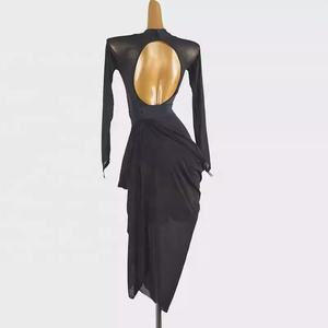 ชุดแสดงการเต้นลาตินสำหรับผู้ใหญ่ ระดับสูง สำหรับ<span class=keywords><strong>การ</strong></span>แข่งขัน  พร้อมไฟ LED ลายดอกไม้สีนู้ด ผ้าไหม/ผ้าฝ้าย รุ่น Q463 - Product Image 5