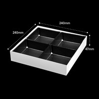 Boîte cadeau carrée en papier avec couvercle transparent en PET et plateau en PET à 4 compartiments, emballage alimentaire recyclable et sûr pour les macarons