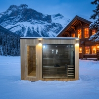 Sauna extérieur en bois sur mesure pour 2 à 4 personnes avec douche, cabine de sauna de jardin