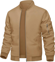 Jaket tebal kasual pria, jaket Windbreaker musim dingin dengan saku untuk pria