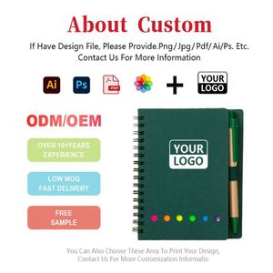 High Quality A6 Spiral Bound Notebooks with Pen and <b>Sticky</b> <b>Note</b> Customized Hard Paper Cover Comfortable Notebooks for Office - Product Image 2