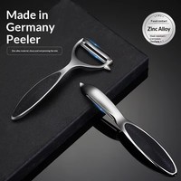 Hoogwaardige keukenaccessoires, gereedschap met siliconen handvat, roestvrijstalen fruit- en groenteschiller