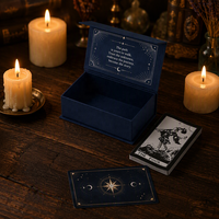 Jeu de cartes de tarot en plastique PVC/PET imperméable à l'eau avec coins arrondis, jeu de société familial/de fête, cartes holographiques et boîte cadeau